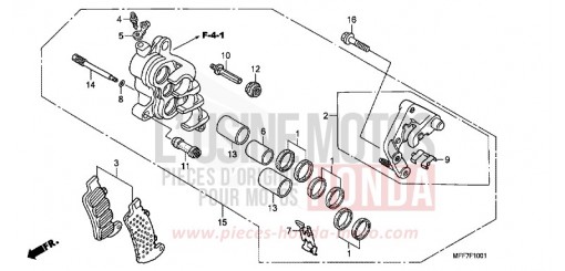 R. FRONT BRAKE CALIPER (ABS) XL700VAB de 2011